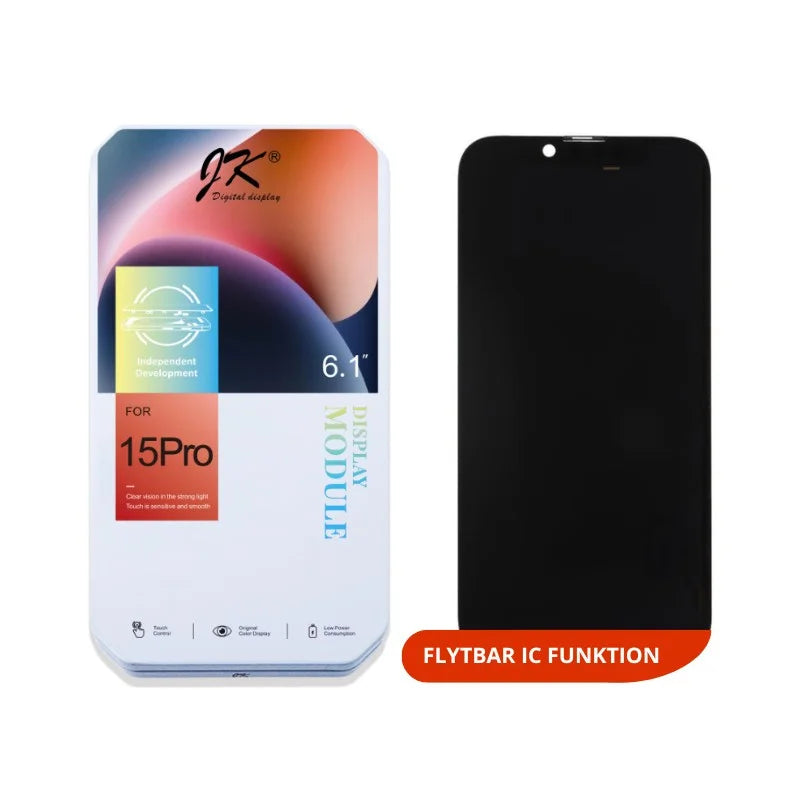 Pantalla INCELL FHD JK para Iphone 15 Pro. Permite Traspaso de Chip CAJA METAL